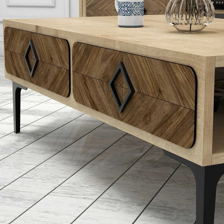 Skye Decor 'Samba - Oak' Couchtisch, Eiche, 105 x 34,6 x 60 cm – Bild 3