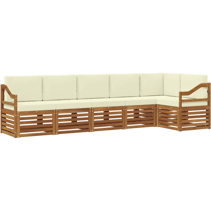 vidaXL Outdoor-Sofagarnitur 6 stk. 6-Sitzer Natur und Creme 3374905 – Bild 2