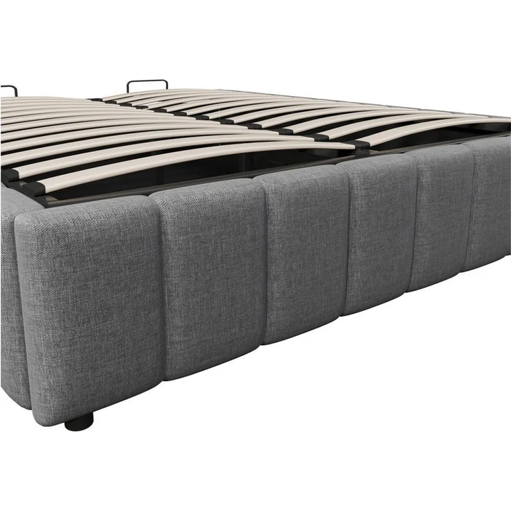 STILVORA Polsterbett Tagesbett 140×200 Stauraumbett Jugendbett mit Stauraum,ohne Kopfteil (Polsterbett,mit hydraulischer Lagerung – Minimalistisches Design ohne Kopfteil, umweltfreundliches Leinen & MDF, praktischer Stauraum für Schlafzimmer & Jugendzi... – Bild 3