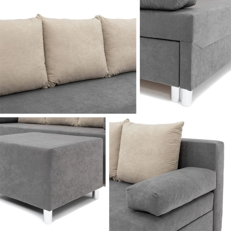 Schlafsofa Dover (Sofa mit Polsterhocker, Farbe: Lumo 55) – Bild 6