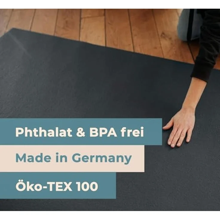 Sanosoft® Krabbelmatte Made in Germany, Öko-Tex Anti-Rutsch Krabbelunterlage - 240cm X 220cm Grau – Bild 5