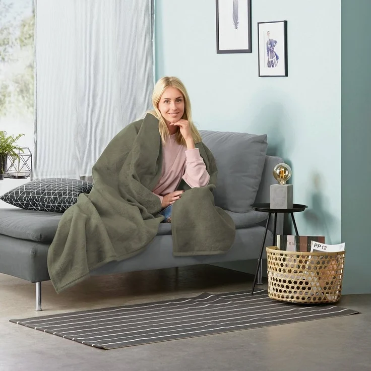 Wohndecke Wohndecke "Triest", Erwin Müller, Baumwollmischung Uni – Bild 2