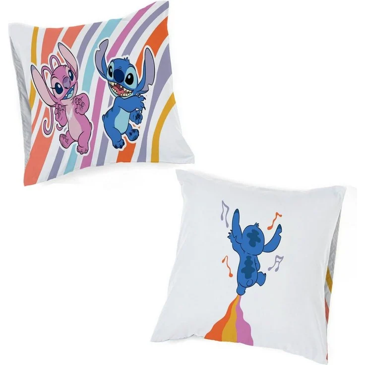 Disney Kinderbettwäsche Disney Lilo & Stitch Bettbezug-Set 135x200 cm + Kissenbezug 80x80 cm, Washed Cotton, 2 teilig, 100 % Baumwolle, maschinenwaschbar, wendbar – Bild 3