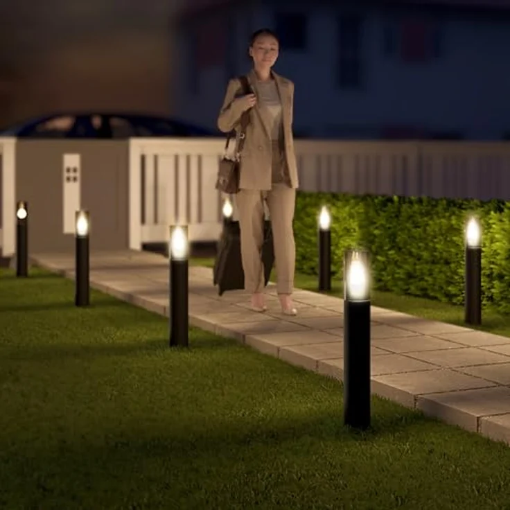 SSC-LUXon LED Gartenstrahler VARDA Außen Wegeleuchte mit Steckdose E27 Höhe 50 cm IP44 schwarz – Bild 8