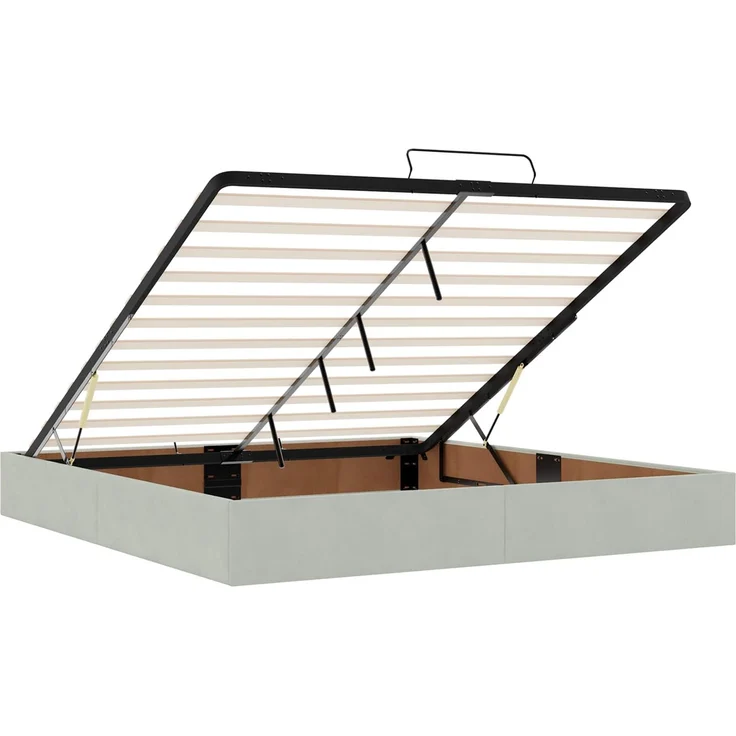 vidaXL Ottoman-Bett mit Matratze und LED Hellgrau 180 x 200 cm Samt 3457227 – Bild 6