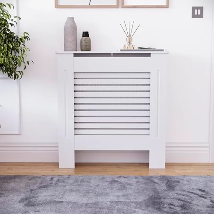 Vida Designs Milton Heizkörper-Abdeckung, moderner, weiß-lackierter Schrank aus mitteldichter Faser-Platte, klein – Bild 4