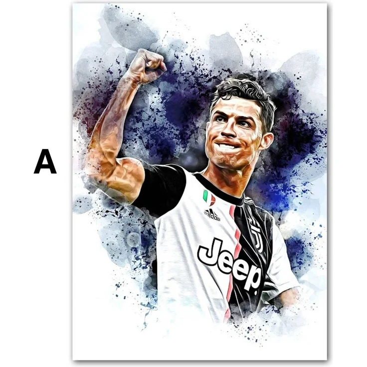 Poster Fußballspieler Lionell Messi & Christiano Ronaldo Tor Jubel als Deko Print ohne Rahmen - A / 40 x 60 cm
