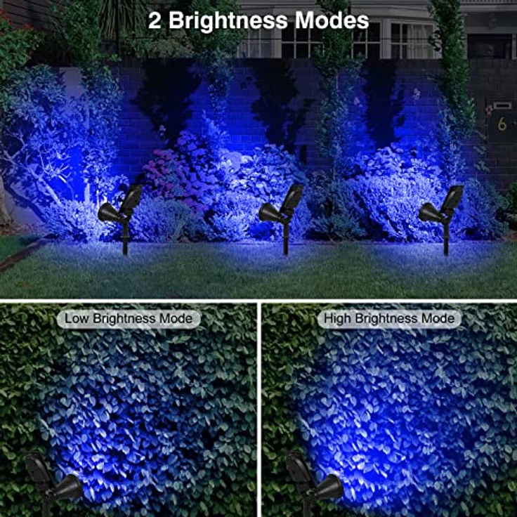 T-SUN 2 Stück LED Solarleuchten, 2-in-1 Wasserdichtes Design, 250 Lumen output, 2 Beleuchtungsmodi, IP65 Sicherheitsbeleuchtung für Garten, Hof und Wege – Bild 2