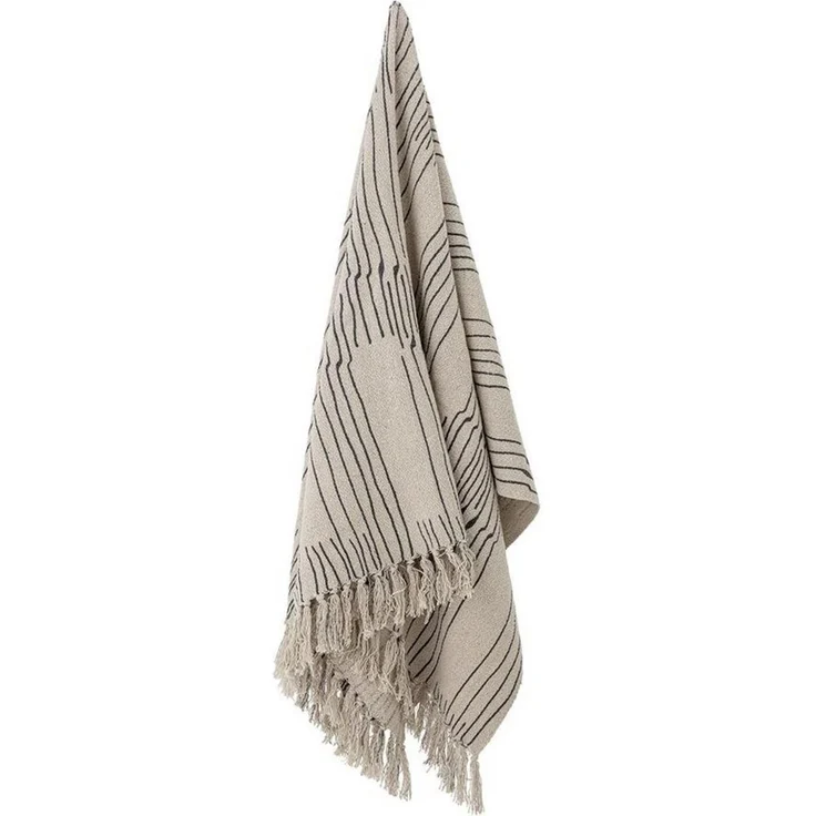 Überwurf Celly Decke mit Fransen Natur, Bloomingville, aus Baumwolle, Tagesdecke, Kuscheldecke, dänisches Design – Bild 2