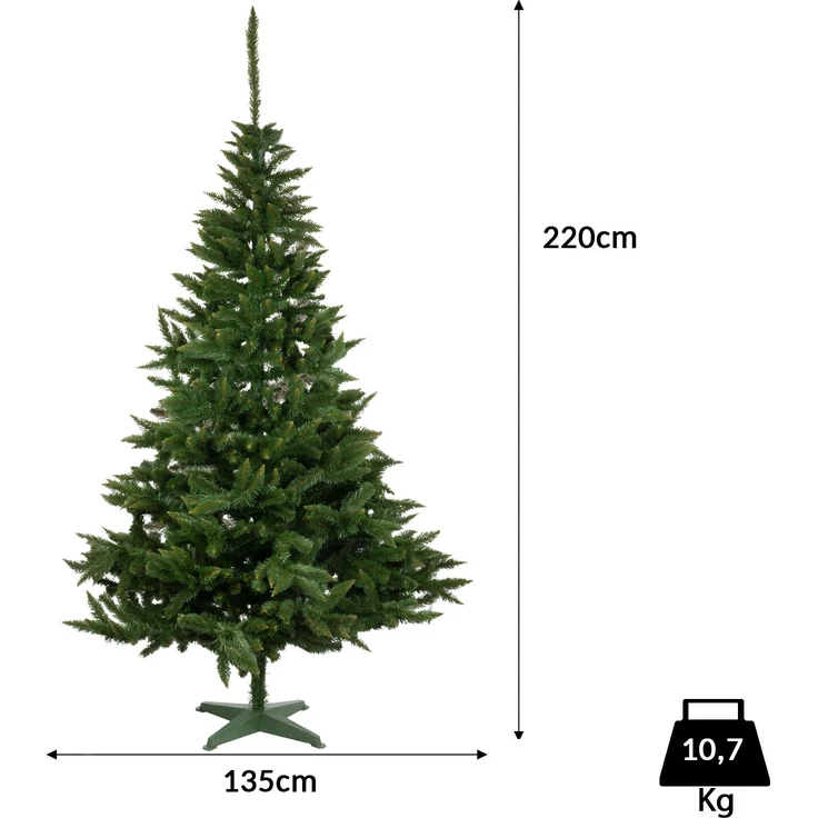 Moritz Weihnachtsbaum künstlich 220 cm Schnellaufbau Stecksystem Tannenbaum kaukasische Tanne Unecht naturgetreu mit Ständer – Bild 3