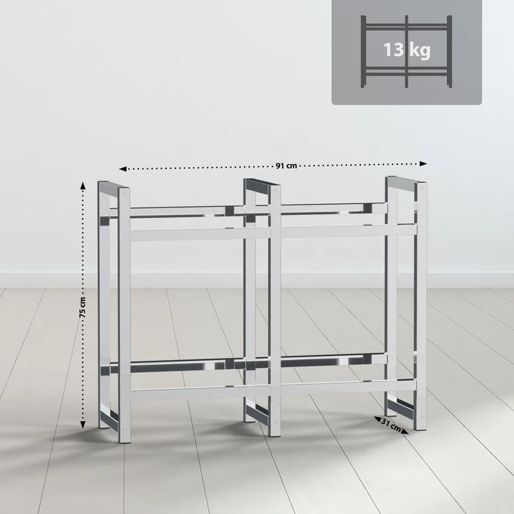 CLP Getränkekistenständer Stack aus Metall freistehend robust stabil,chrom 75x91x31 cm – Bild 2