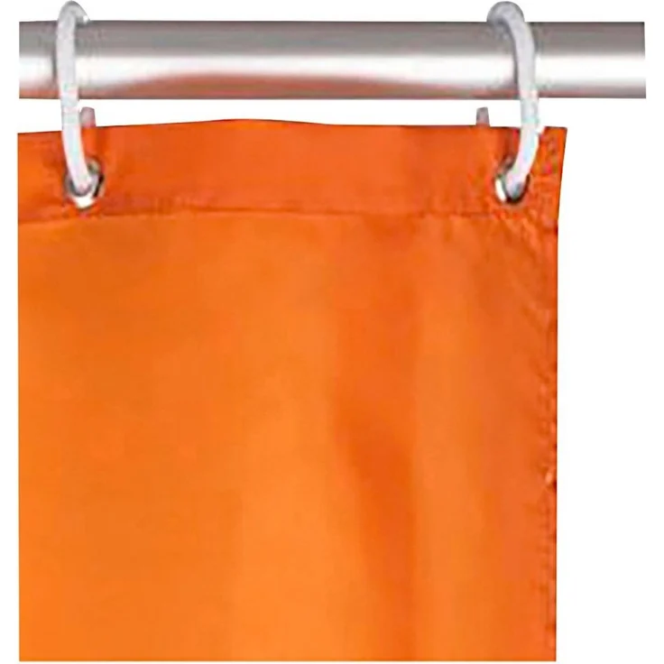 WENKO UNI Duschvorhang 180 x 200 cm, Orange, waschbar – Bild 2