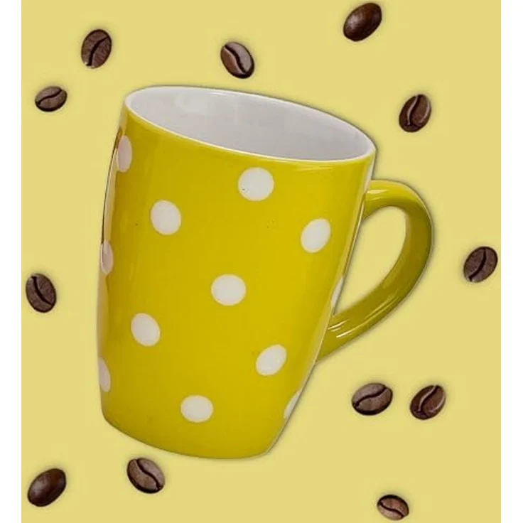 matches21 HOME & HOBBY Tasse Schönes Kaffeetassen 4er Set Keramik 250 ml, einfarbig gepunktet, 4-tlg, Keramik, Klassische Kaffee-Becher in blau rot gelb grün auch aus Teetassen – Bild 5