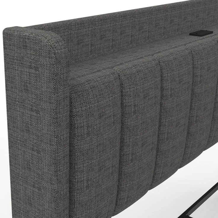 HOME DELUXE LED Bett MELURA inkl. Matratze Dunkelgrau - 160 x 200 cm – Bild 3