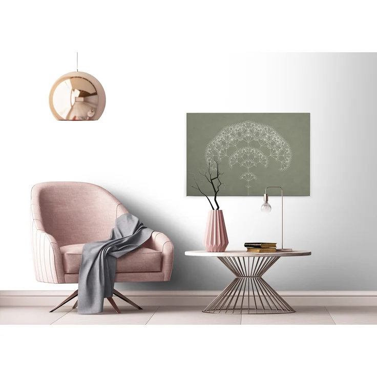 Leinwandbild Geometrisch Grün Weiß 90x60 DD120407 Wandbild Leinwand Modern – Bild 4