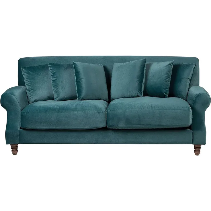 3-Sitzer Sofa Samtstoff blaugrün EIKE