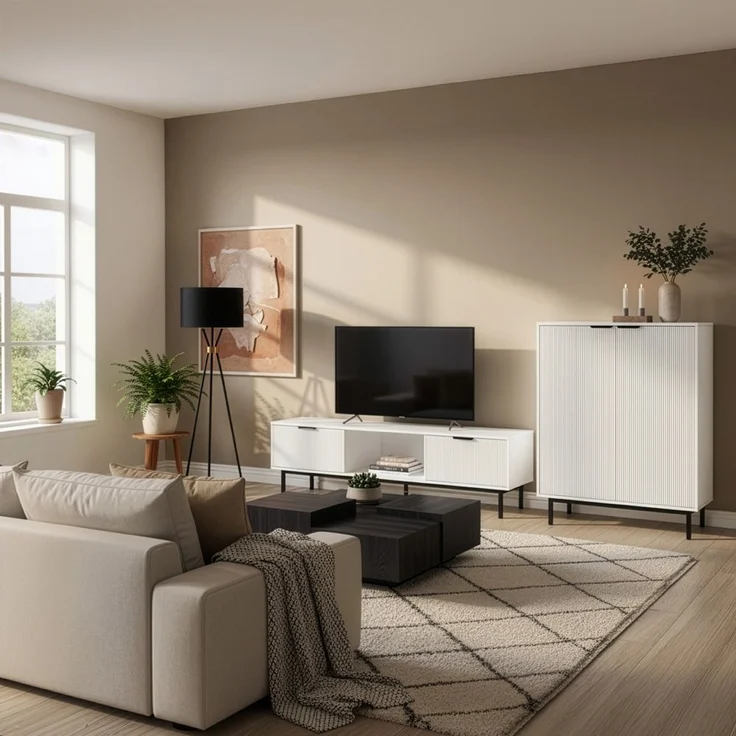 HOME DELUXE TV-Schrank NYLA Weiß - 160 x 43 cm – Bild 6