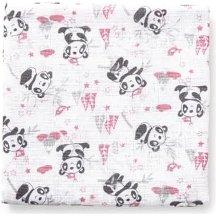 Packung mit 3 Gaze - Mulltücher, Panda Rosa – Bild 9
