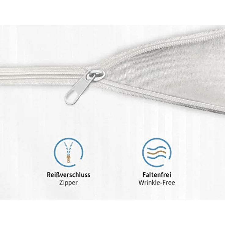Komfortec Bettwäsche Deluxe, 2&3 Teilig, 140x200 cm, 155x220 cm, 200x200 cm oder 220x240 cm, 100 % Mikrofaser (120 g/m), 2 teilig, Bettwäsche-Sets mit Reißverschluss, Weich und Bügelfrei – Bild 6