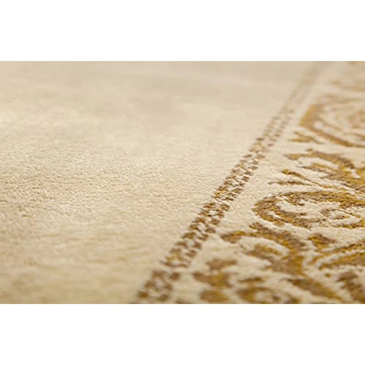 Belle Arti Teppich Luxus Teppich Wohnzimmer Barock schwarz gold beige oder rot kurzflor, Rechteckig, flauschig – Bild 4