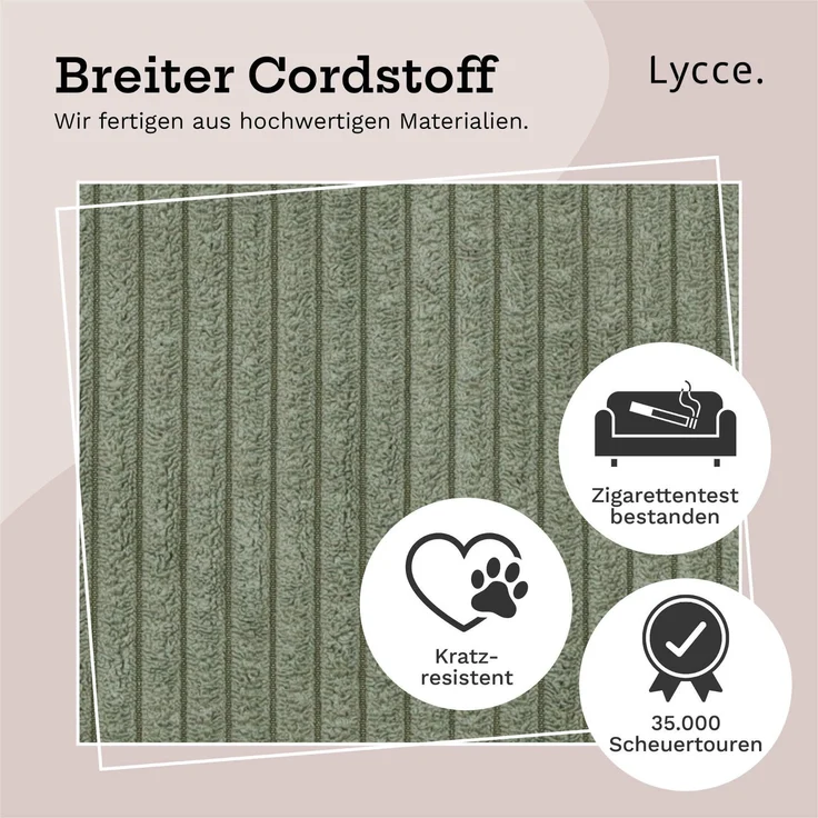 Lycce Kopfstütze Wandkissen Cord - Wandpolster Kopfteil Betten & Rückenkissen Sitzbank, (1 St) – Bild 2