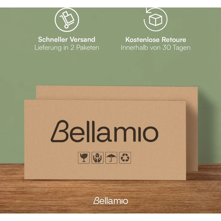 Bellamio 'Aland' Dachschrägenregal mit Türen und offenem Fach, weiß, 100x52x90 cm, Schrank für Dachschräge mit 3 Fächern – Bild 6