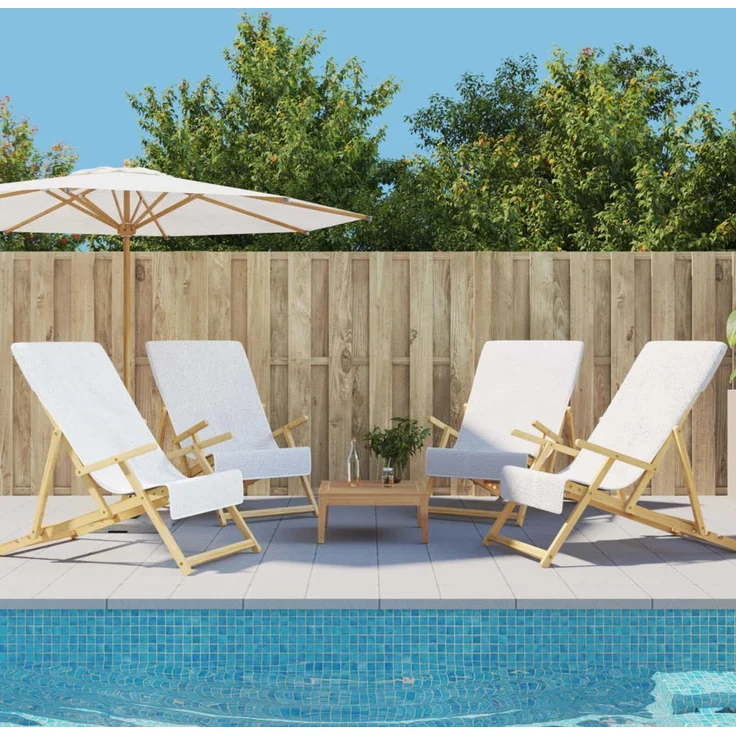 vidaXL Strandtücher 4 Stk. Weiß 60x135 cm Stoff 400 GSM 3157050 – Bild 1