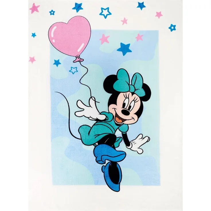 Kinderdecke Minnie Mouse Decke Blau 130x170 cm Kuscheldecke Fleecedecke Mini Maus, BERONAGE, passend zur Bettwäsche, ideal für Sofa, Couch, Kinder-Bett, Auto