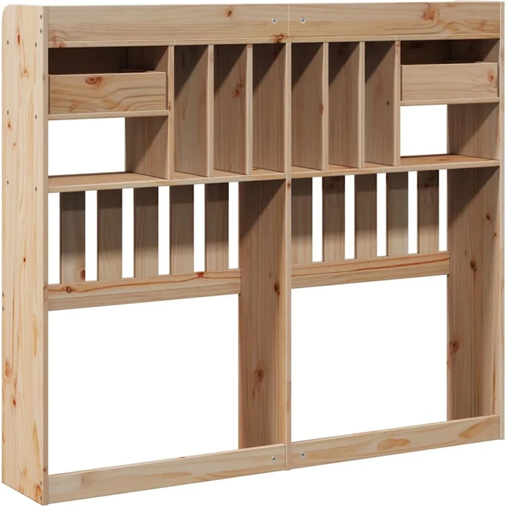 vidaXL Kopfteil mit Stauraum 135 cm Massivholz Kiefer Braun – Bild 6