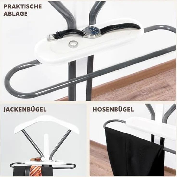 bremermann Herrendiener Kleiderbutler, Herrendiener, stummer Diener, Garderobe, dunkelgrau – Bild 6