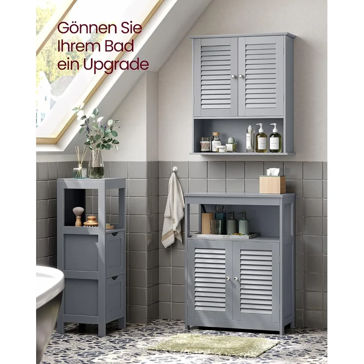 Vasagle Hängeschrank Badezimmerschrank Wandschrank, 20 x 60 x 70 cm – Bild 2