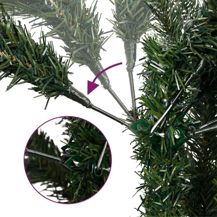 vidaXL Künstlicher schlanker Weihnachtsbaum 180 cm PVC und Stahl Gold 42055257 – Bild 6