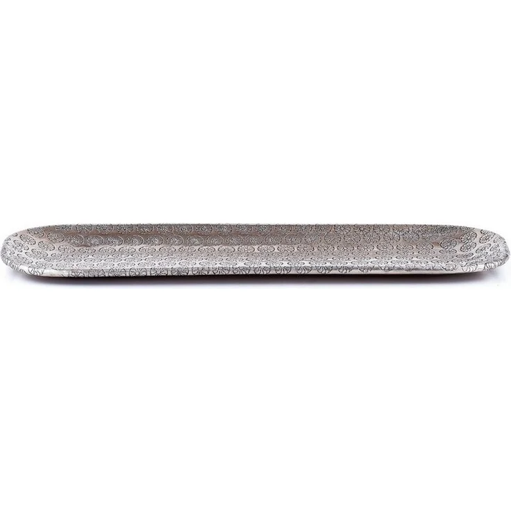 Marrakesch Orient & Mediterran Interior Dekotablett Orientalisches Dekotablett Serviertablett Jabar Silber 30cm, Handarbeit – Bild 3