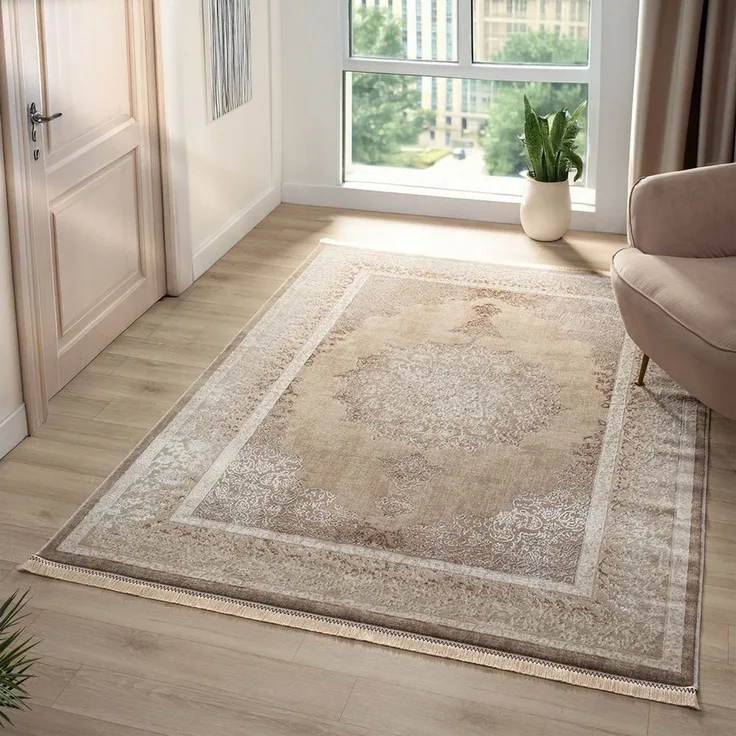 Vimoda Orientteppich Salsa, moderner orientalischer Klassiker Look, Rechteckig, Höhe: 13 mm, Teppich kurzflor modern, dicht, weich, Wohnzimmer, Schlafzimmer