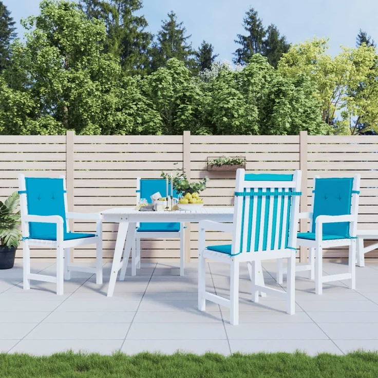 vidaXL Gartenstuhlauflagen für Niedriglehner 4 Stk. Blau 100x50x3 cm 47555 – Bild 1