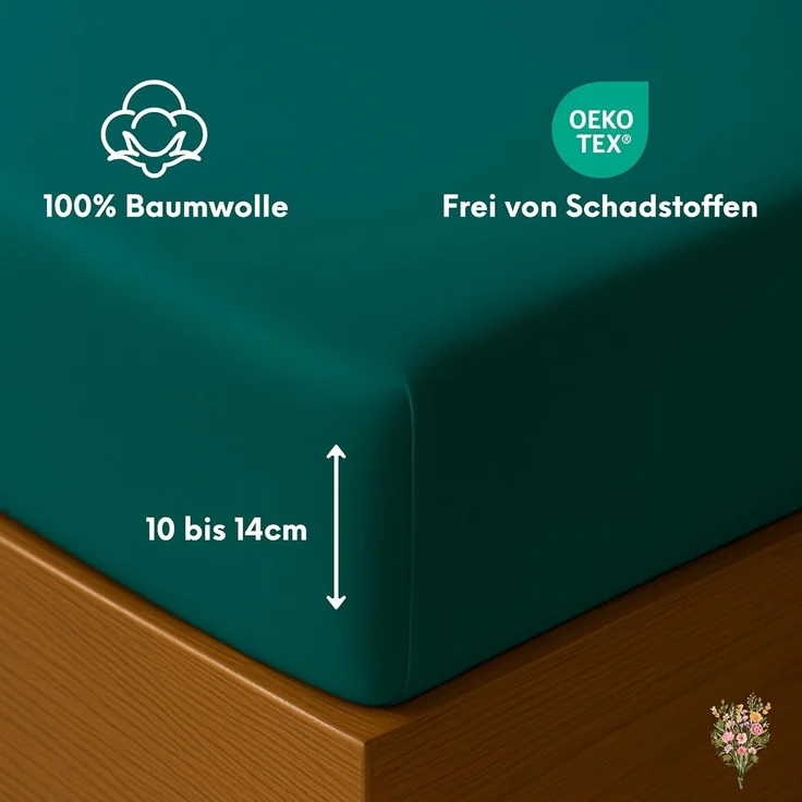 Strauss Home Spannbettlaken Premium Topper Spannbettlaken 150GSM für Matratzen-Topper 10cm Höhe, Gummizug: Rundumgummi, für Topper mit einer Höhe von 10cm, OEKO-TEX zertifiziert – Bild 2