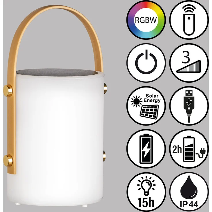 2er SET Outdoor Tischleuchten 24cm mit Fernbedienung & RGB - Solar & USB – Bild 4