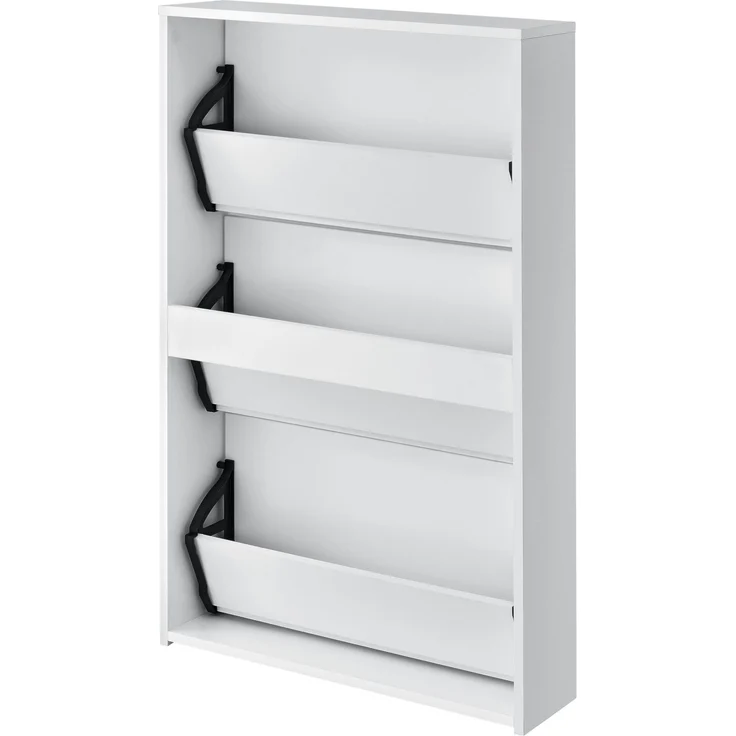 en.casa Schuhkipper Vogar mit 3 Türen 103 x 63 x 17 cm Weiß – Bild 6