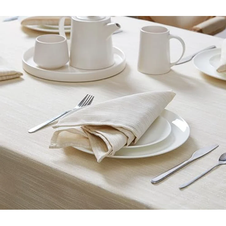 Laura Ashley Arabesque Luxuriöse Schimmernde Stoff-Tischdeckenservietten für formelle Abendessen, Urlaub, Hochzeit oder Party, Set mit 6 Servietten, Gold – Bild 2