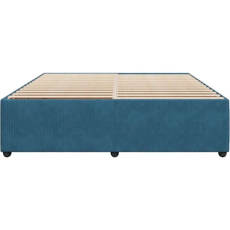 vidaXL Bettgestell Blau 200x200 cm Samt 3285034 – Bild 4