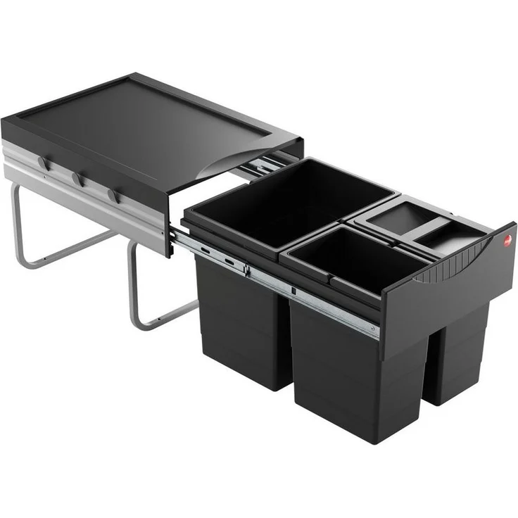 HAILO RAUMSPAR TANDEM 18/8,5/8,5/D dunkelgrau mit 35 Liter Abfallvolumen / ab 40 cm Schrankbreite – Bild 5