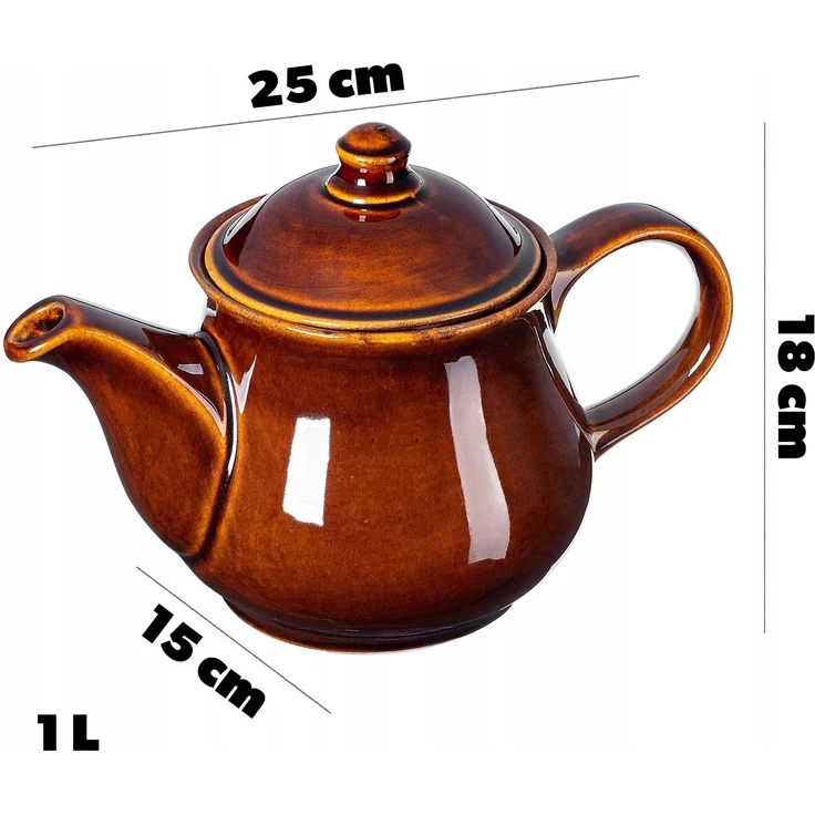 KADAX Teekanne, Kaffeekessel, Steingut 1L – Bild 3