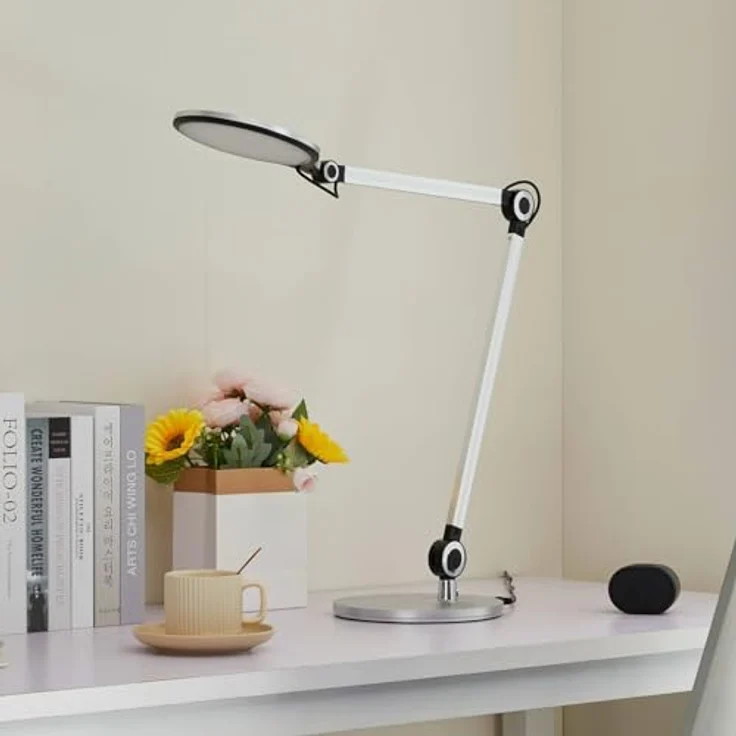 Lindby Nyxaris, dimmbare LED Tischlampe in Silber für Arbeitszimmer und Büro, 50 cm – Bild 3