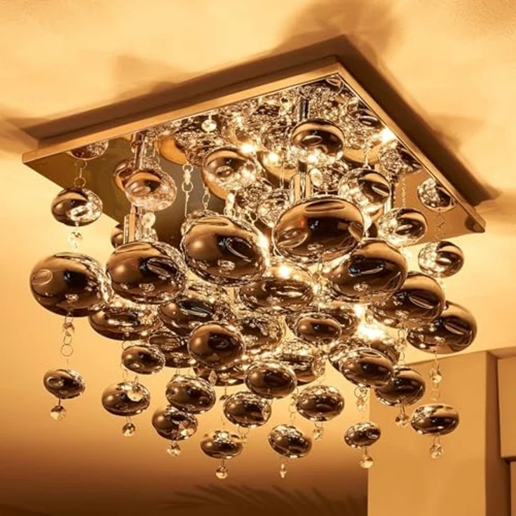 Lindby Deckenleuchten Esfera, Metall, Chrom IP20, 4 x 33 W – Bild 6