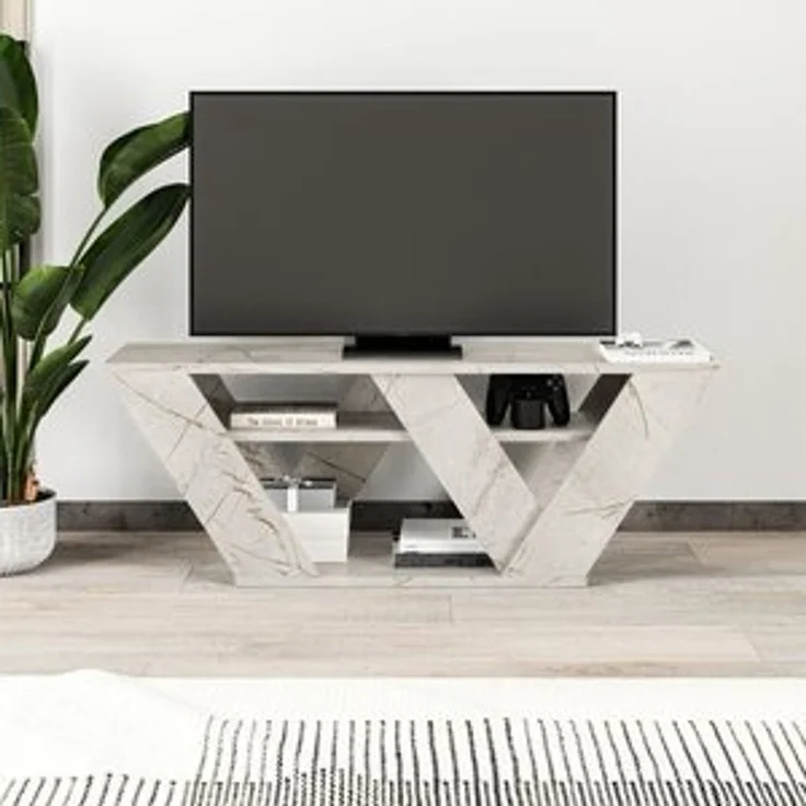 Decortie TV-Schrank Pipralla Moderner TV-Ständer Multimedia Mit Einlegeböden, 110 x 30 x 40 cm – Bild 6