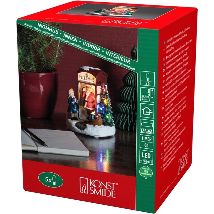 Konstsmide LED Szenerie Weihnachtsmann 12,5 cm x 11,5 cm x 16,5 cm – Bild 4