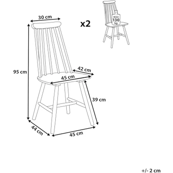 Esszimmerstuhl weiß 2er Set BURBANK – Bild 3