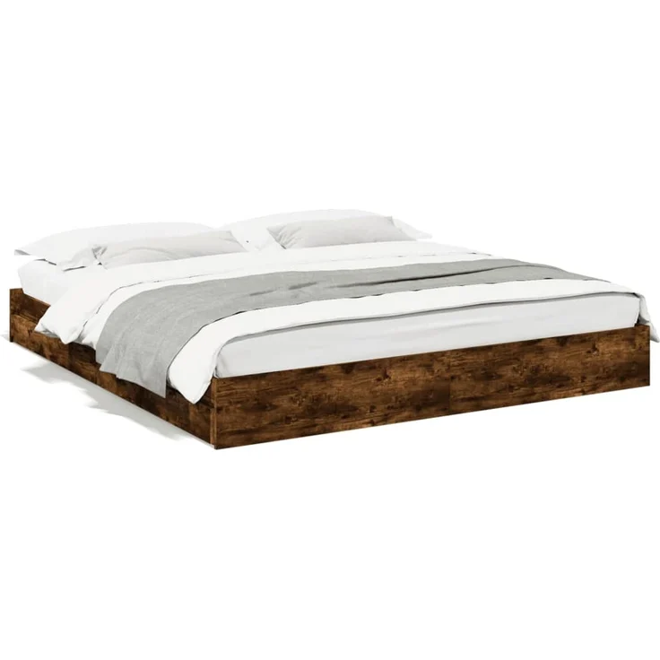 vidaXL Bettgestell mit Schubladen Räuchereiche 200x200cm Holzwerkstoff 3280633 – Bild 2
