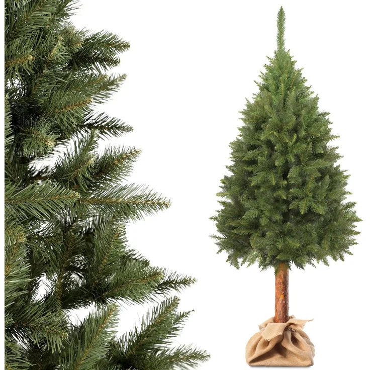 KADAX Künstlicher Weihnachtsbaum auf Stamm, 220 cm, Fichte natur