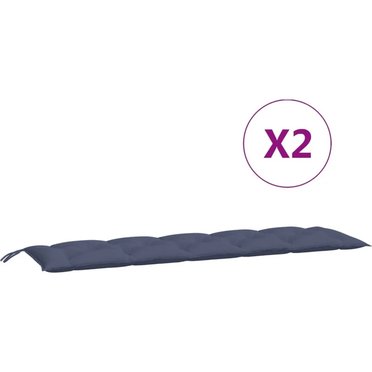 vidaXL Gartenbank-Auflagen 2 Stk. Marineblau 180x50x7 cm Oxford-Gewebe 379106 – Bild 4